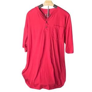 Key men's size xlt  red pocket henley t-shirt